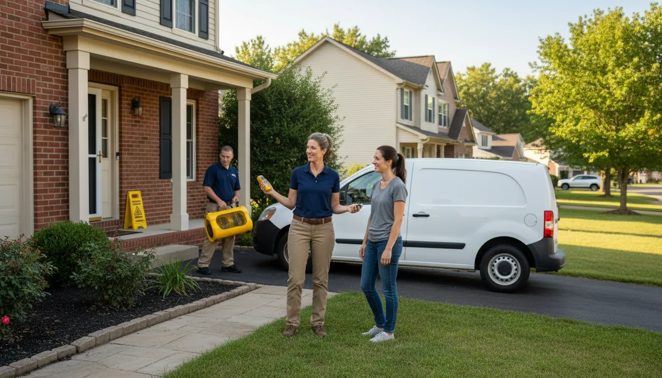Residential water damage restoration in Henning, IL